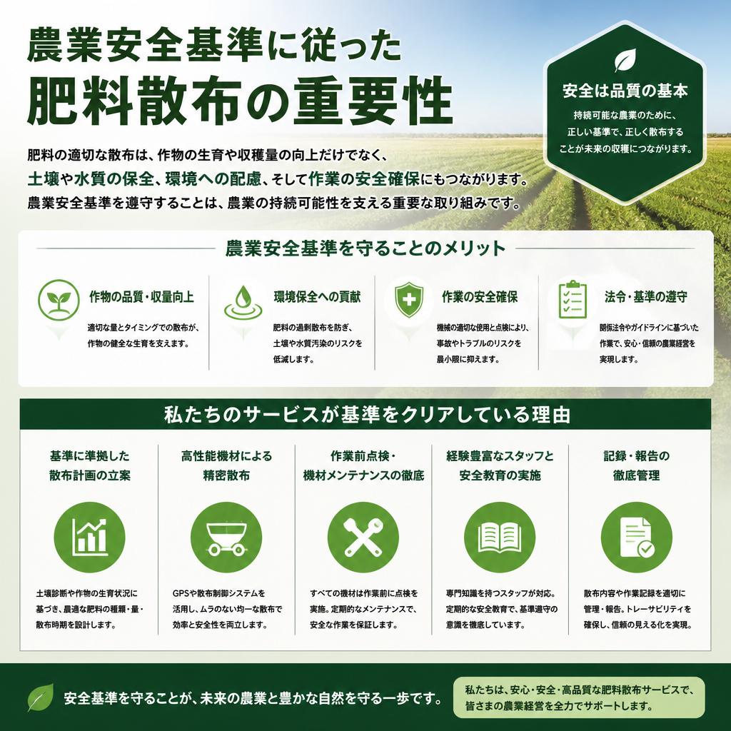 農業安全基準を遵守した散布